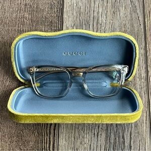 Gucci Transparent Glasses with Gold Trim (Readers)